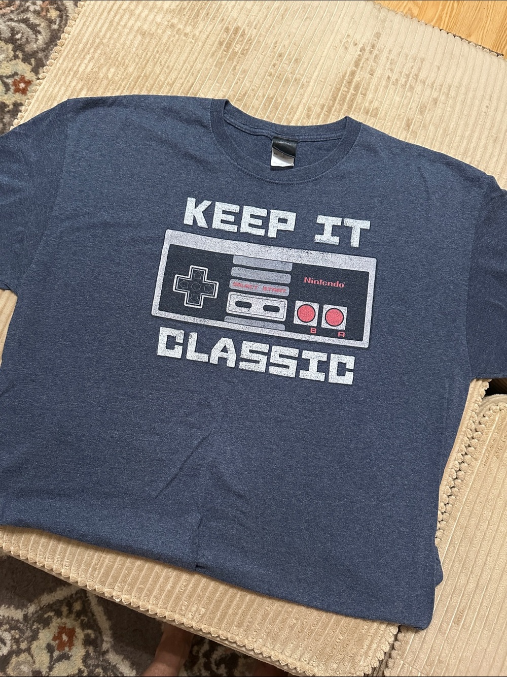 Nintendo Classic Controller Graphic Tee Heathered navy XL